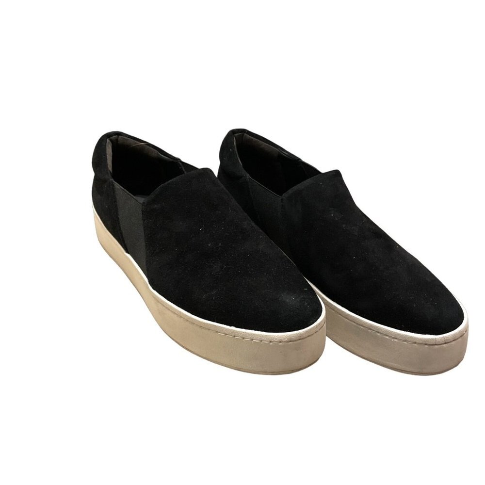 Vince Black Suede Warren Chunky Sole Slip On Shoes Sz 10